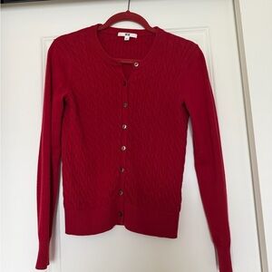 Uniqlo Red Cable Knit Women's Cardigan